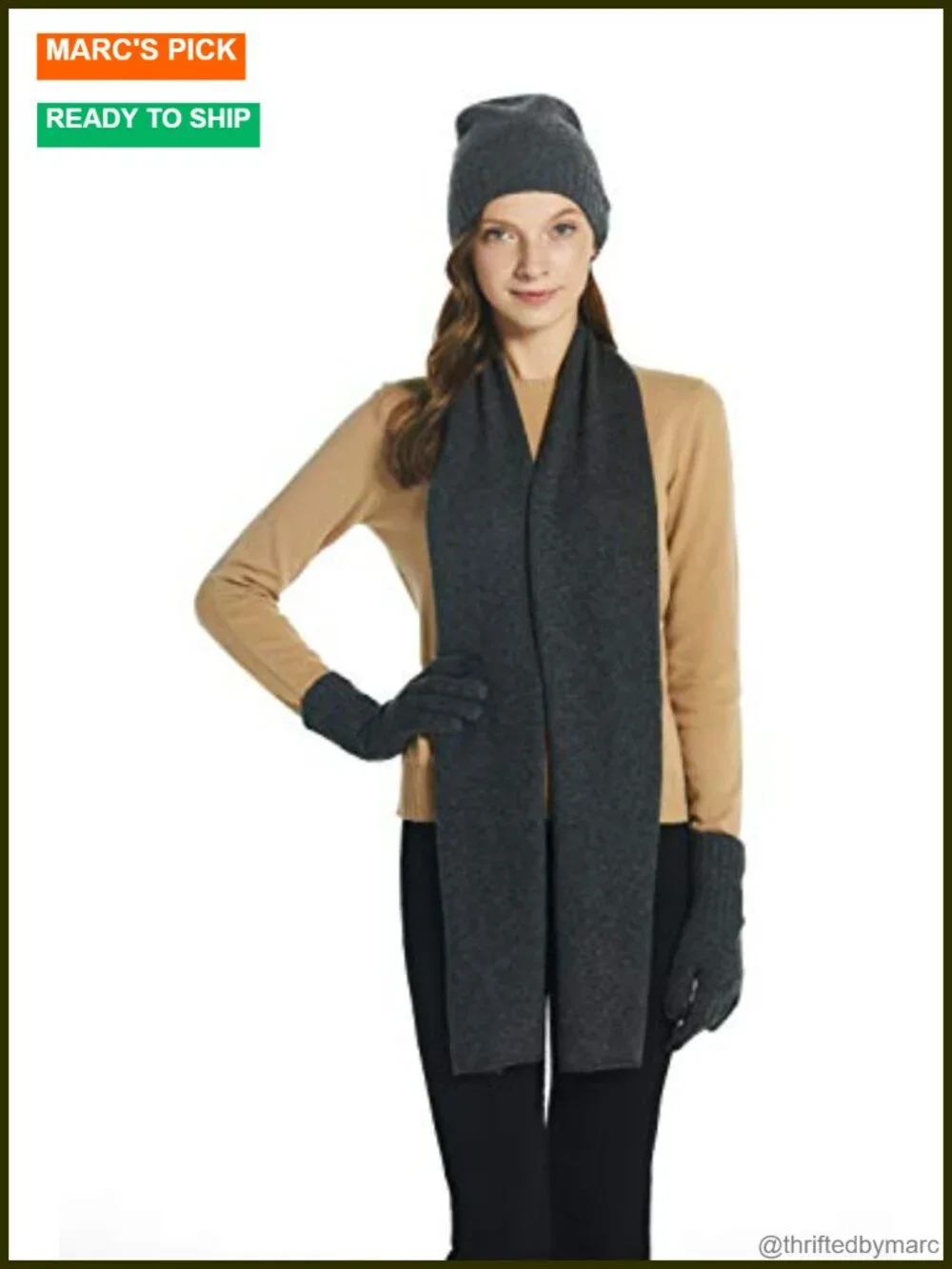 100% Cashmere Beanie Skullies Cap Winter Hat, Soft Lightweight Warm
